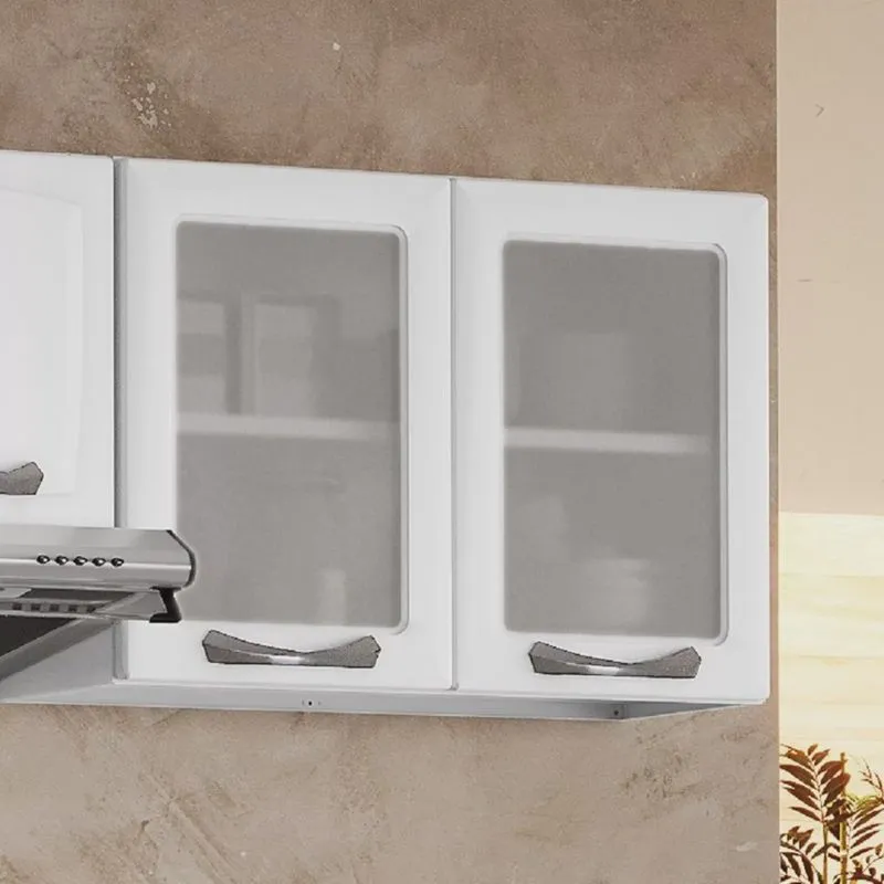 Armário em Aço 80cm 2 Portas com Vidro New Premium Itatiaia