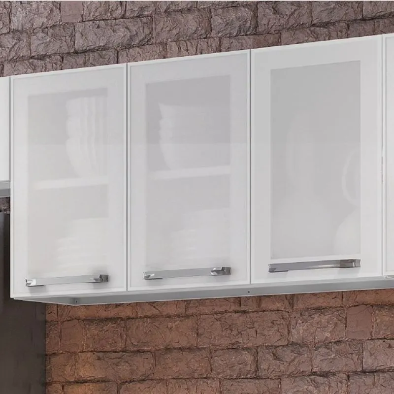 Armário em Aço 105cm 3 Portas de Vidro Florença Itatiaia