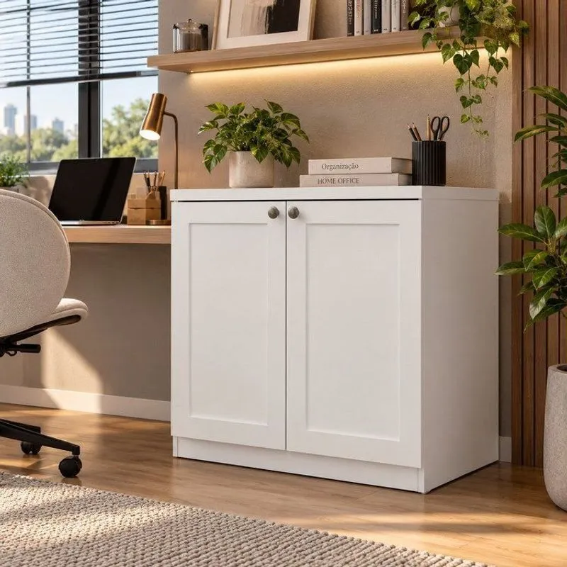 Armário Para Escritório Baixo 2 Portas 100% Mdf Genialflex