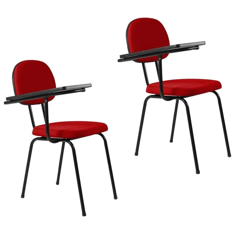 Kit 2 Cadeira Universitária Secretária Com Prancheta Ecoflex