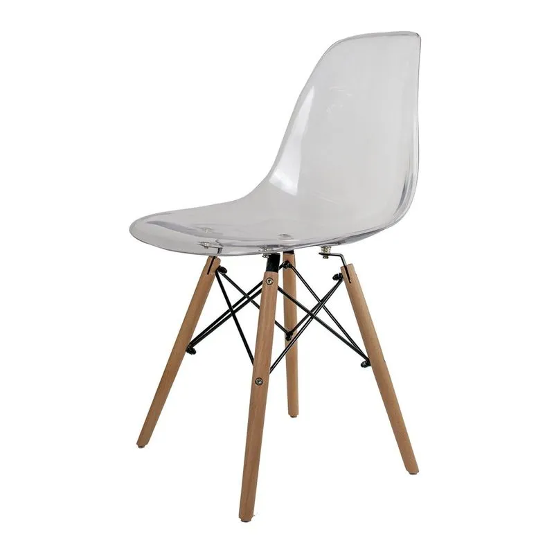 Kit 2 Cadeiras Eames Pp Dsw-m Transparente