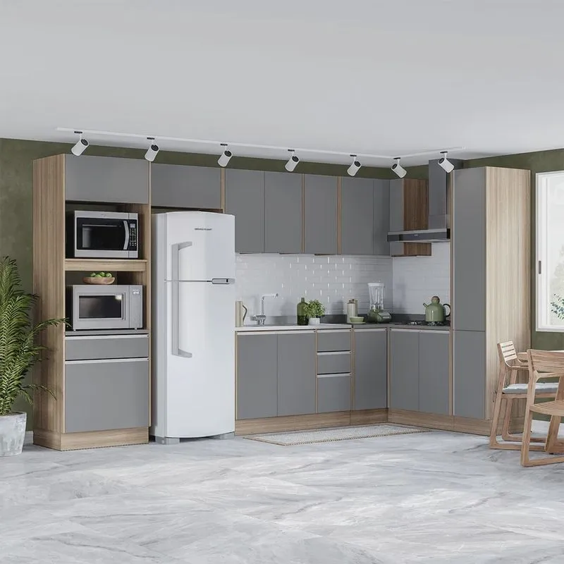 Cozinha Completa 8 Módulos 15 Portas 4 gavetas Campanele