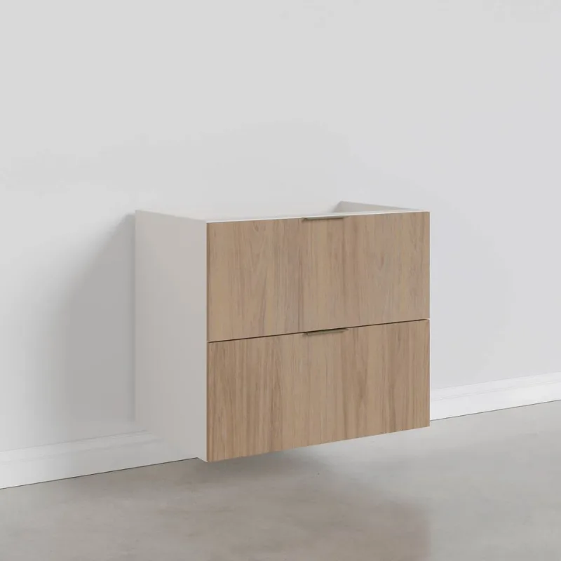 Balcão Planejado 2 Gavetões sem Tampo Ipanema CabeCasa MadeiraOriginals Acácia/Branco