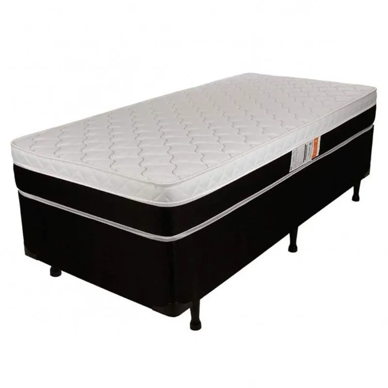 Cama Box Solteiro 88cmx188cmx65cm Molas Bonnel Pillow EuroEagle New Luckspuma Colchões Branco/Preto