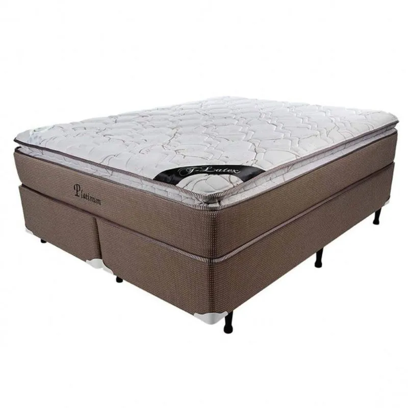Cama Box Queen 76cmx158cmx198cm Molas Ensacadas Luckspuma Colchões Marrom/Creme