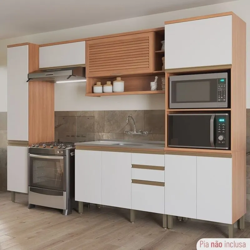 Cozinha Completa 5 Peças com Balcão Macadâmia