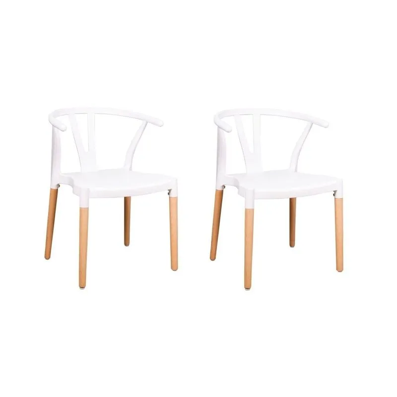 Conjunto 2 Cadeiras Polipropileno Wishbone Yescasa Branco