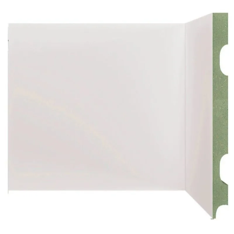 Kit Rodapé De Mdf 20cm X 15mm X 2,40m 15 Barras Liso Resistente A Umidade 2001 Moldufama Branco