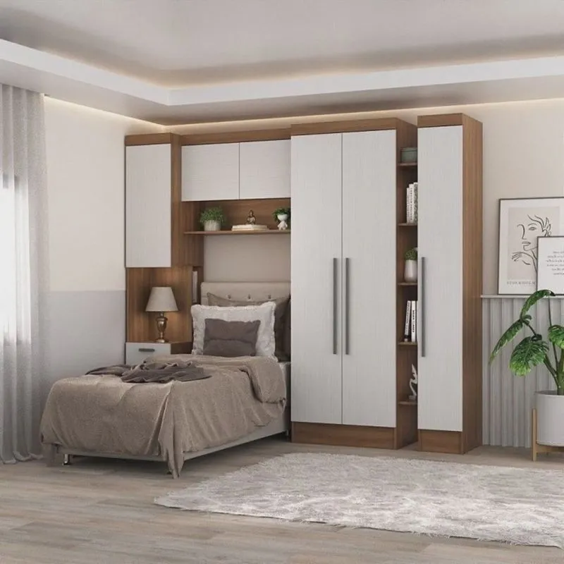 Guarda-Roupa Modulado 6 Portas 4 Gavetas 4 Peças Hecol Móveis