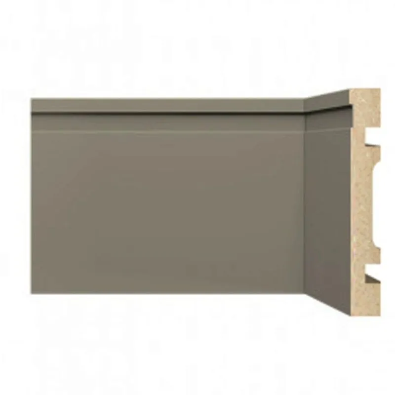 Kit Rodapé De Mdf 10cm X 15mm X 2,40m 20 Barras Com Friso 1002 Moldufama Cinza Titanium