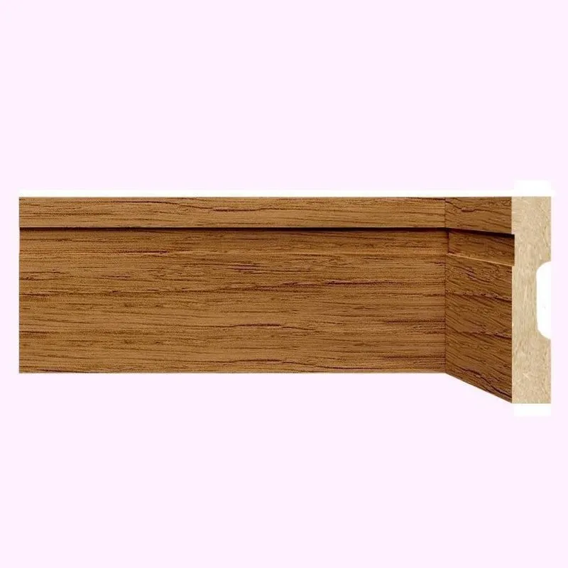 Kit Rodapé De Mdf 10cm X 15mm X 2,40m 30 Barras Com Friso 1002 Moldufama Nogueira Málaga