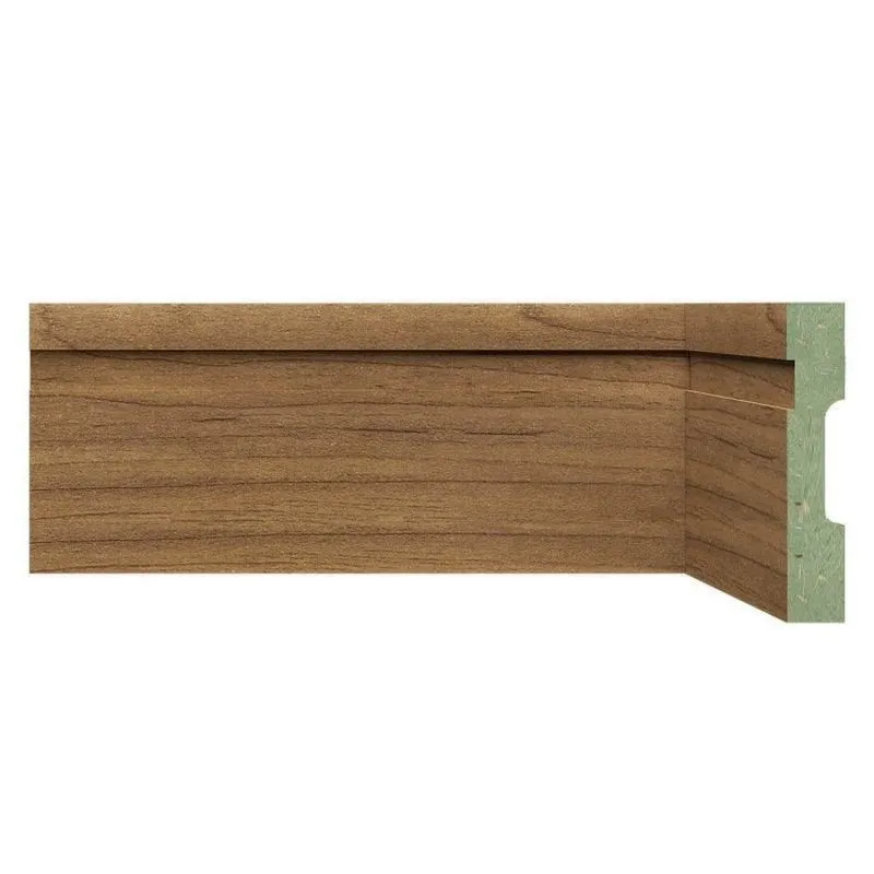 Kit Rodapé De Mdf 10cm X 15mm X 2,40m 30 Barras Frisada Resistente A Umidade Moldufama 1002 Imbuia
