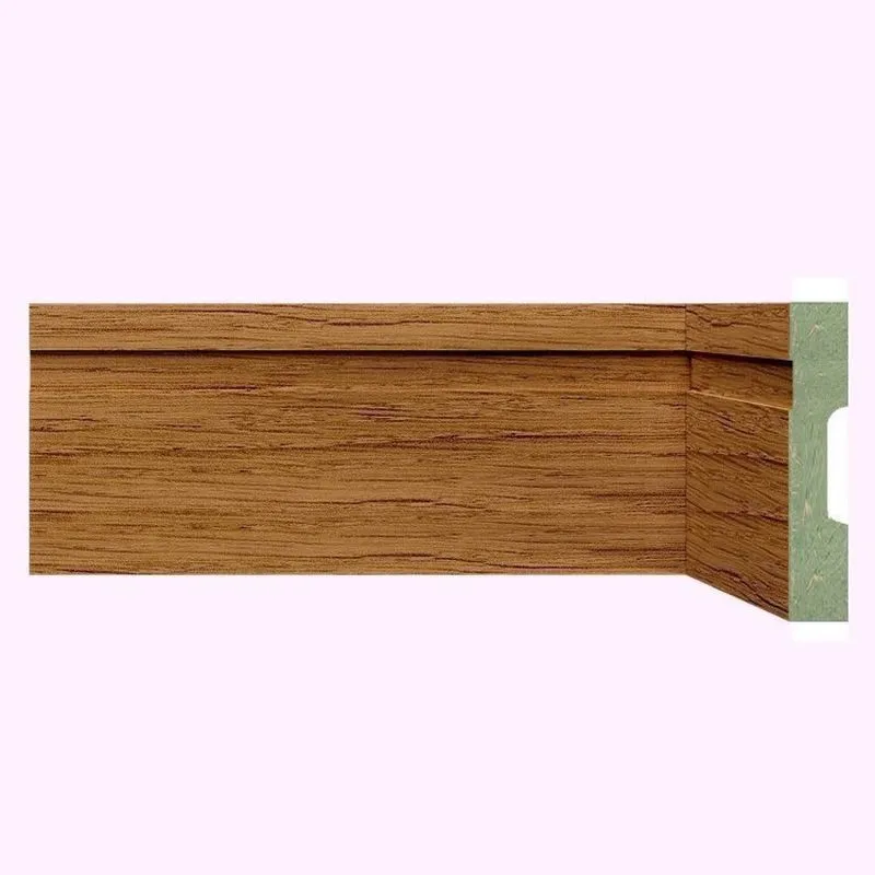 Kit Rodapé De Mdf 10cm X 15mm X 2,40m 10 Barras Com Friso Resistente A Umidade 1002 Moldufama Nogueira Málaga