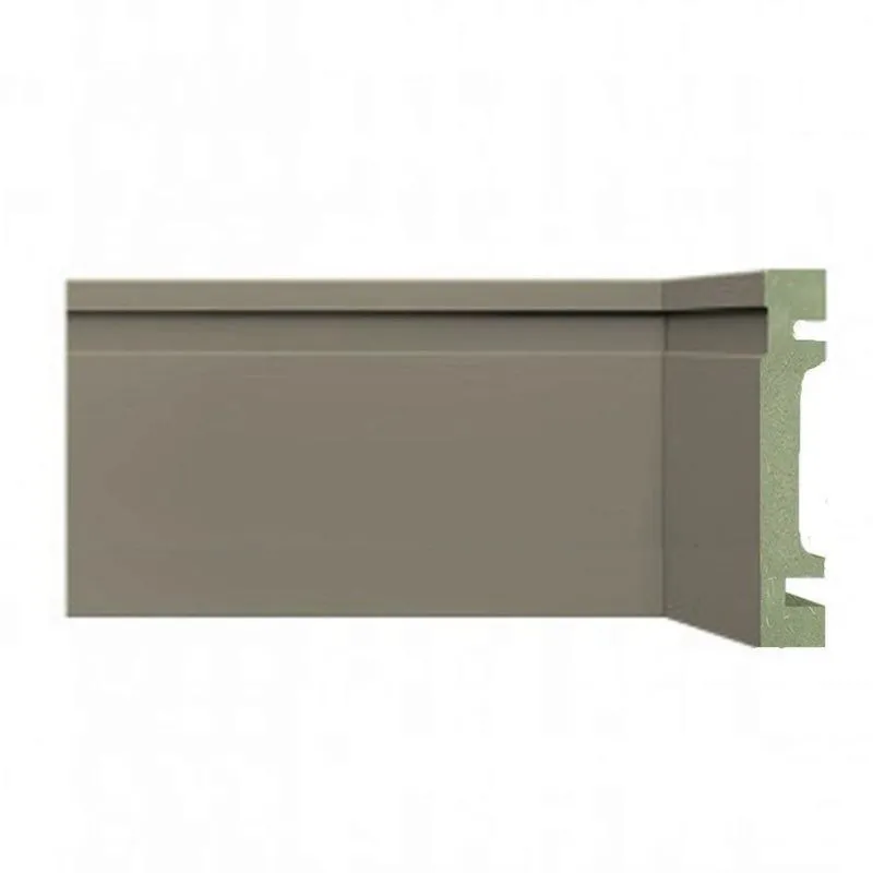 Kit Rodapé De Mdf 10cm X 15mm X 2,40m 40 Barras Com Friso Resistente A Umidade 1002 Moldufama Cinza Titanium