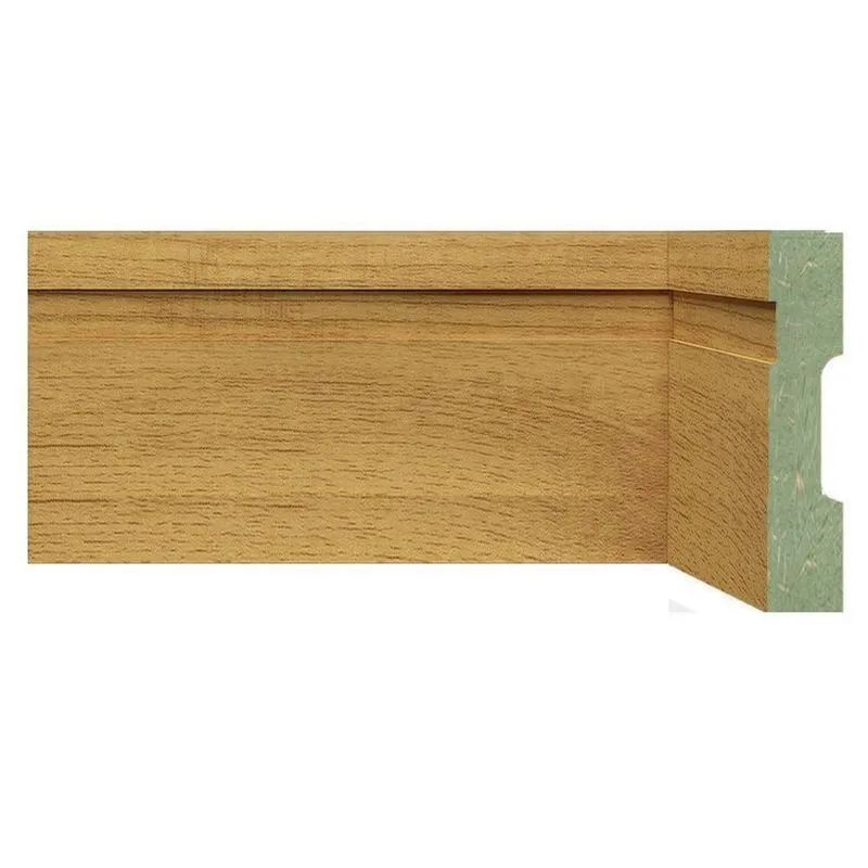 Kit Rodapé De Mdf 10cmx15mmx2,40m 10 Barras Com Friso Resistente A Umidade 1002 Moldufama Carvalho Prime