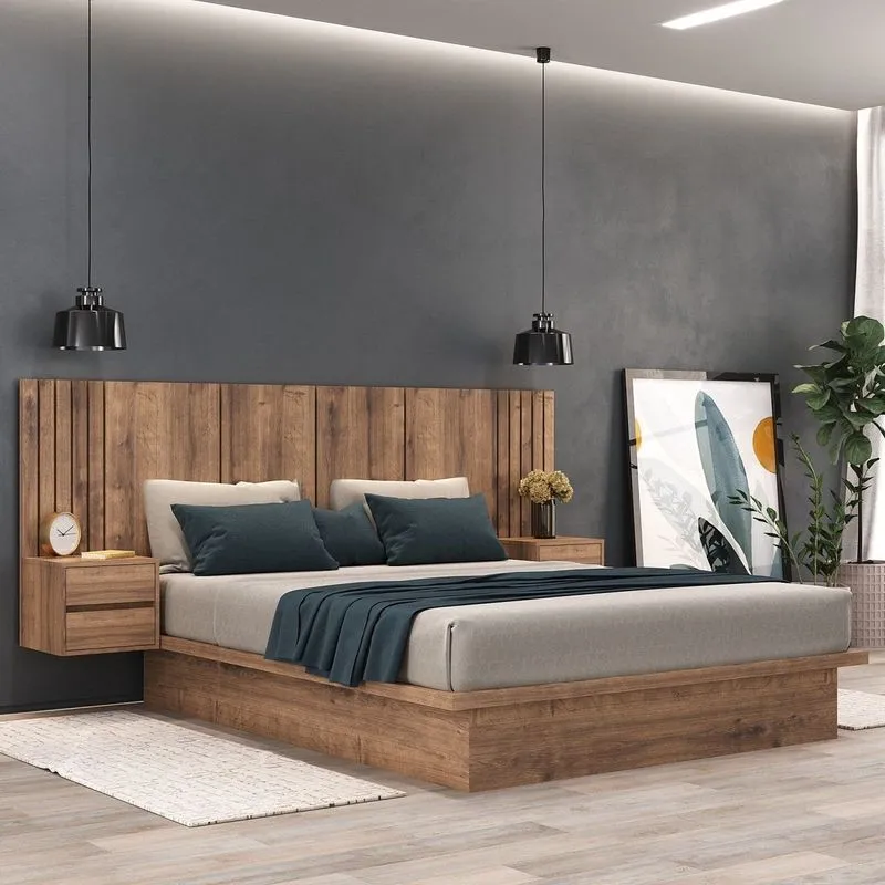 Cama Casal Com Cabeceira 2 Mesa De Apoio 4 Gavetas 8281 Yescasa Solanum