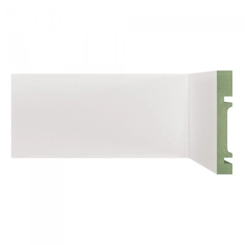 Kit Rodapé De Mdf 10cm X 15mm X 2,40m 30 Barras Lisas Resistente A Umidade 1001 Moldufama Branco