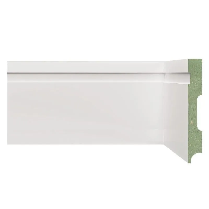 Kit Rodapé De Mdf 12cm X 15mm X 2,40m 40 Barras Com Friso Resistente A Umidade Moldufama 1202 Branco