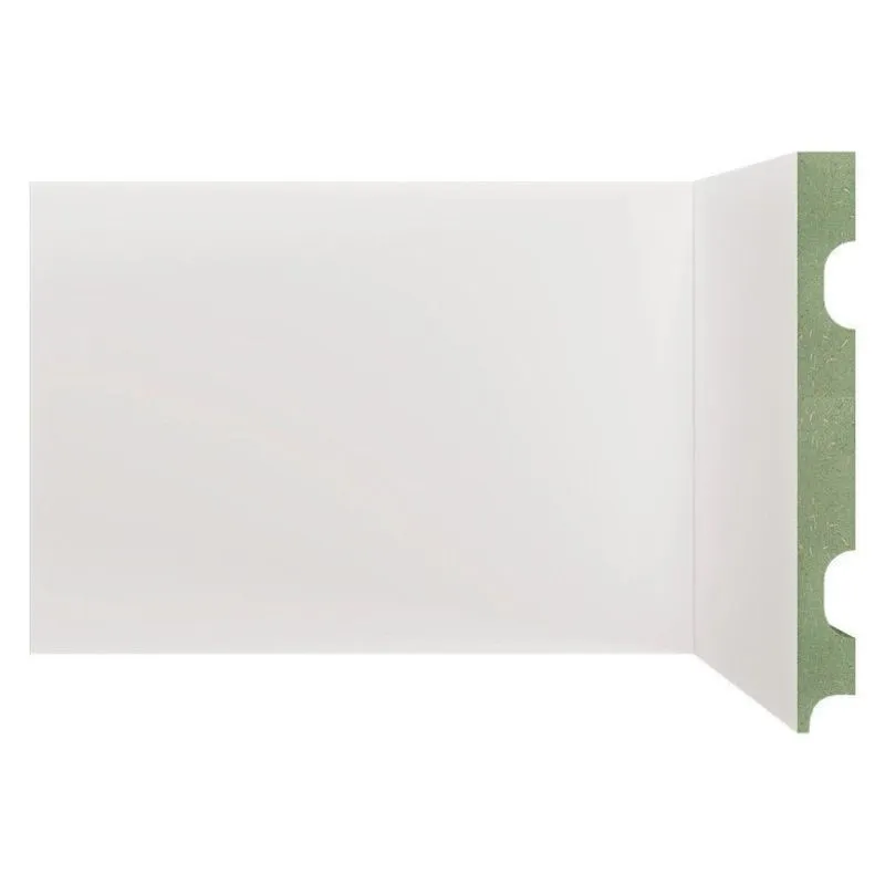 Kit Rodapé De Mdf 15cm X 15mm X 2,40m 30 Barras Lisa Resistente A Umidade Moldufama 1501 Branco