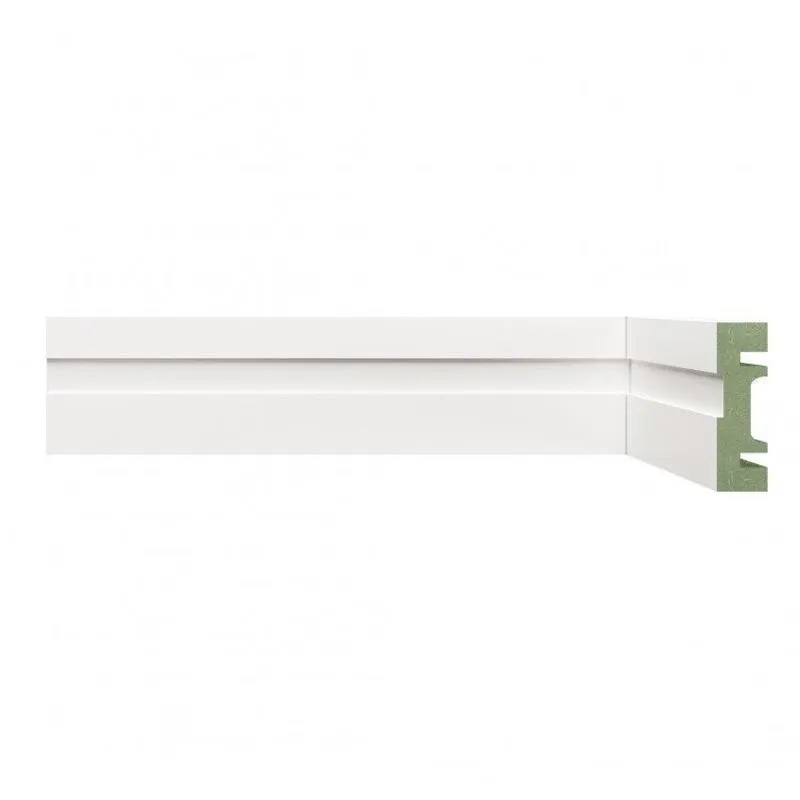 Kit Rodapé De Mdf 5cm X 15mm X 2,40m 20 Barras Frisadas Moldufama 502 Branco