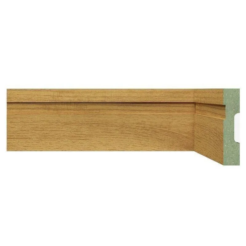 Kit Rodapé De Mdf 7cm X 15mm X 2,40m 30 Barras Com Friso Resistente A Umidade Moldufama 702 Carvalho Prime