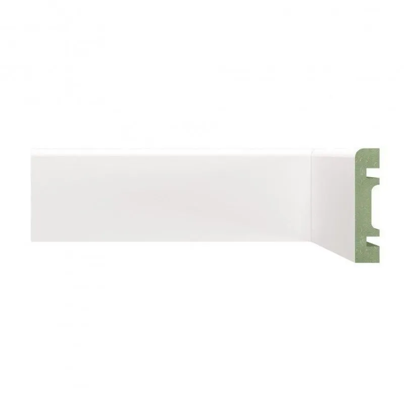 Kit Rodapé De Mdf 7cm X 15mm X 2,40m 30 Barras Lisas Resistente A Umidade Moldufama 700 Branco