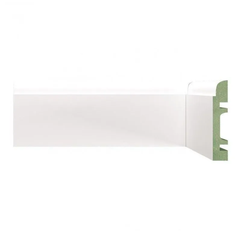 Kit Rodapé De Mdf 8cm X 15mm X 2,40m 20 Barras Lisas Resistente A Umidade Moldufama 802 Branco