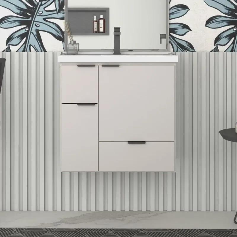 Gabinete para Banheiro com Cuba em Márimore Sintético 59,6cm Cozimax