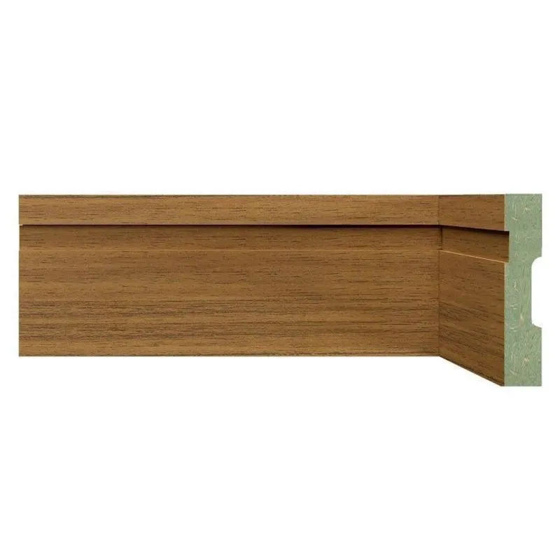 Kit Rodapé De Mdf 10cm X 15mm X 2,40m 30 Barras Frisada Resistente A Umidade Moldufama 1002 Cedro
