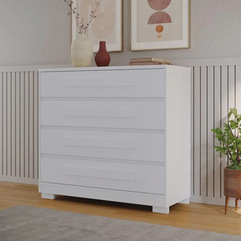 Cômoda 4 Gavetas com Puxadores 100% mdf Moana