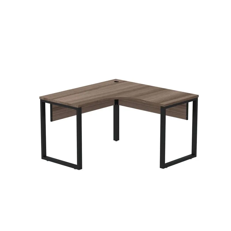 Estação De Trabalho Em L 125cm X 125cm P25 Walnut/preto