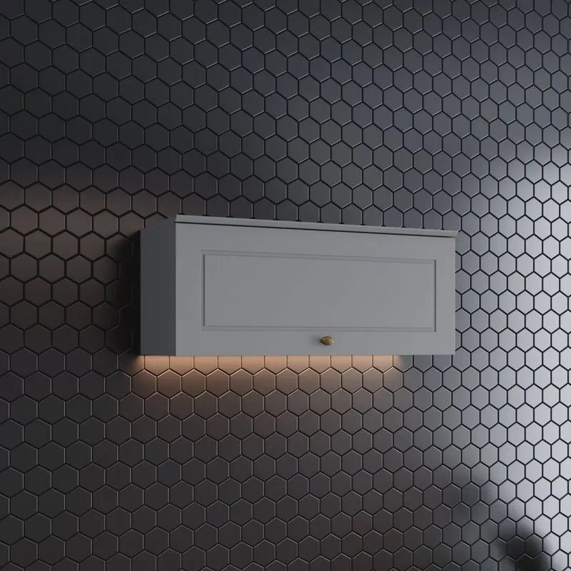 Armário Aéreo 1 Porta Basculante 80cm Emily Espresso Móveis