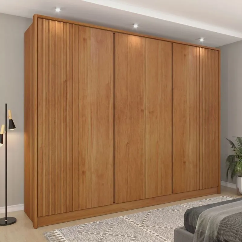 Guarda Roupa Casal Ripado 6 Portas 6 Gavetas 275cm Espresso Móveis