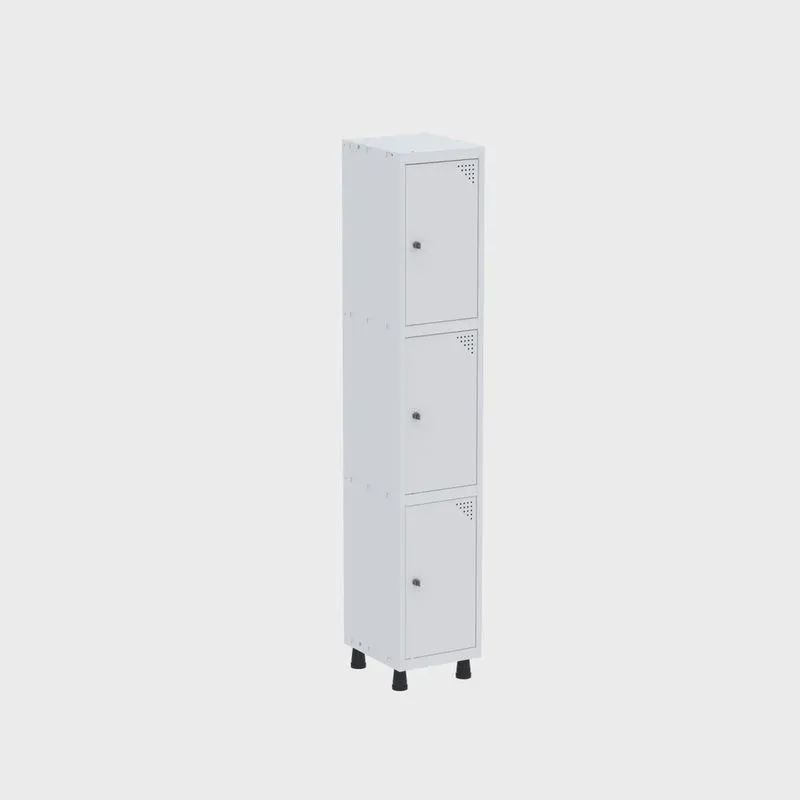 Armário Guarda Volume Locker Roupeiro 3 Portas Aço grp 501/3