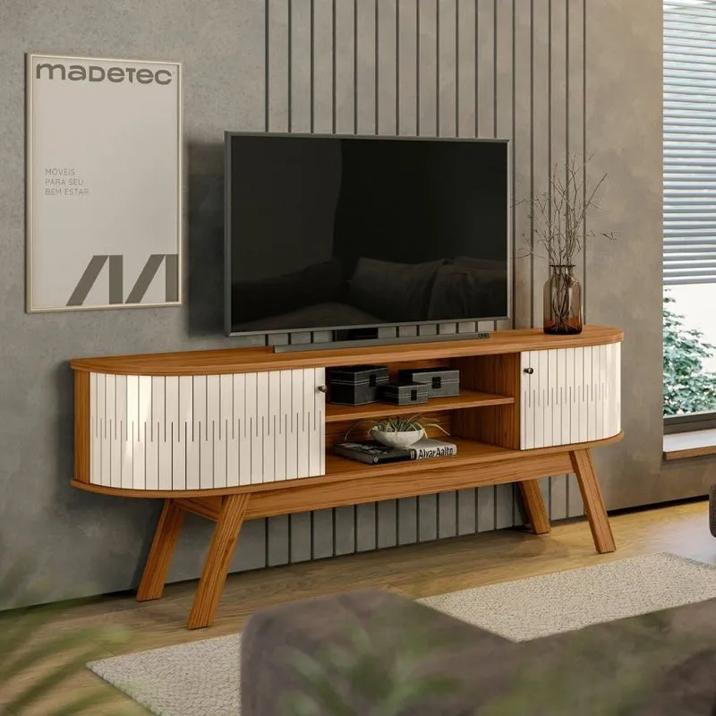 Bancada Para Tv De Até 75 Polegadas Valência Naturale/off White