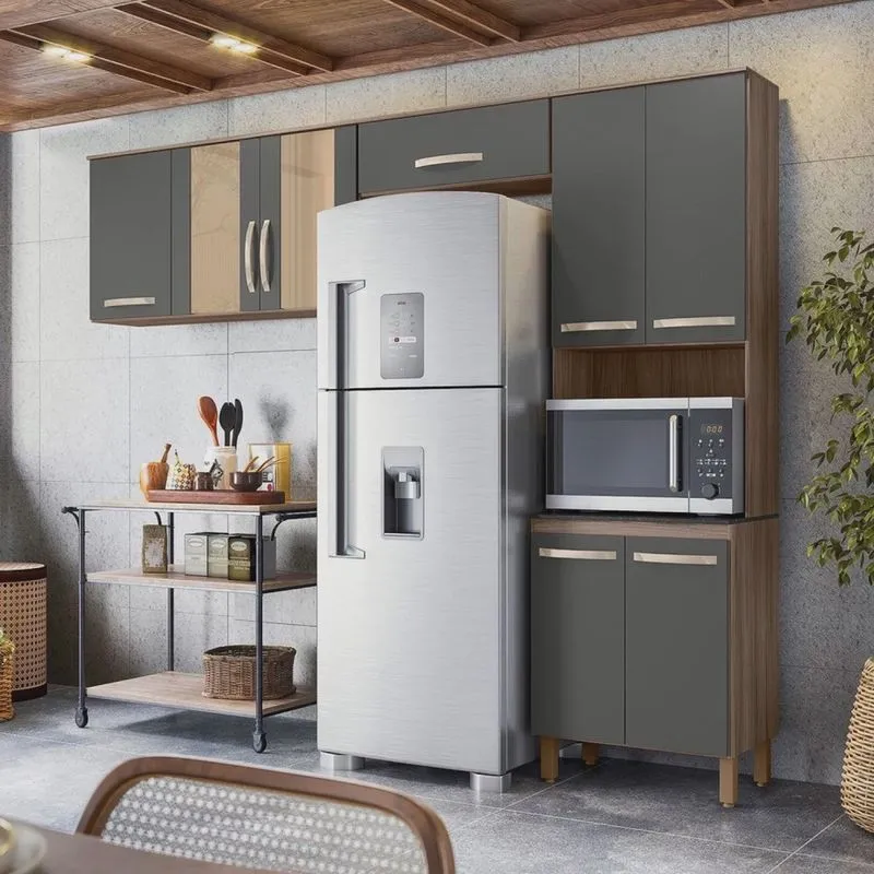 Kit Cozinha Compacta 8 Portas Fit
