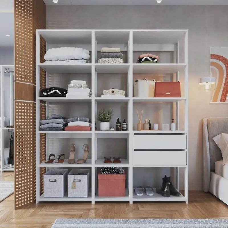 Guarda Roupa Closet 3 Peças com 2 Gavetas e 14 Nichos Easy