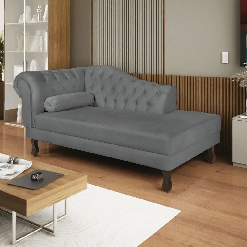 Diva Recamier Dora 140cm Lado Direito Corano Cinza