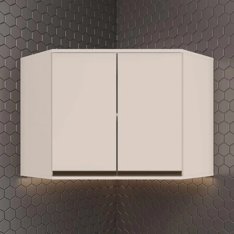 Armário Aéreo Canto Oblíquo 2 Portas 100% mdf Aurora