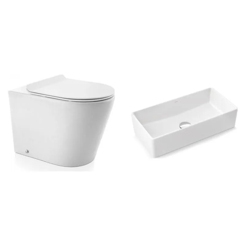 Conjuto Vaso Sanitário Convencional Com Assento Liss Com Cuba Apoio Retangular 46,5x23,5x12cm Docol Branco