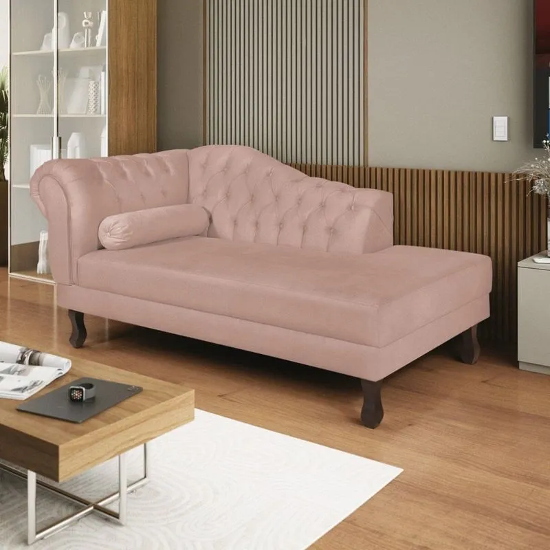 Diva Recamier Dora 160cm Lado Direito Suede Rose