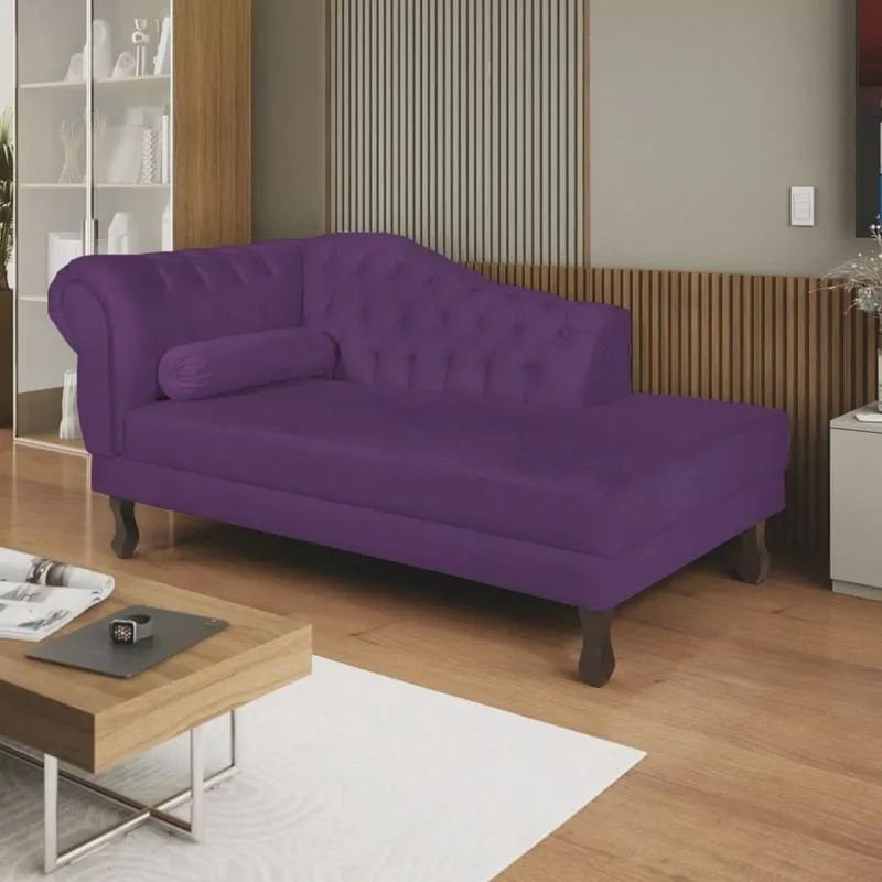 Diva Recamier Dora 160cm Lado Direito Suede Roxo