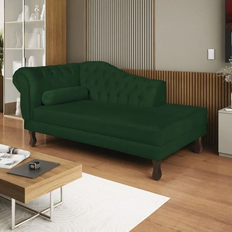 Diva Recamier Dora 185cm Lado Direito Suede Verde