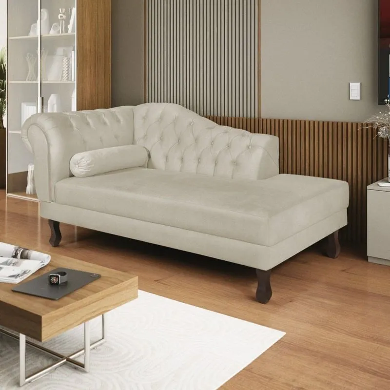 Diva Recamier Dora 185cm Lado Direito Linho Bege