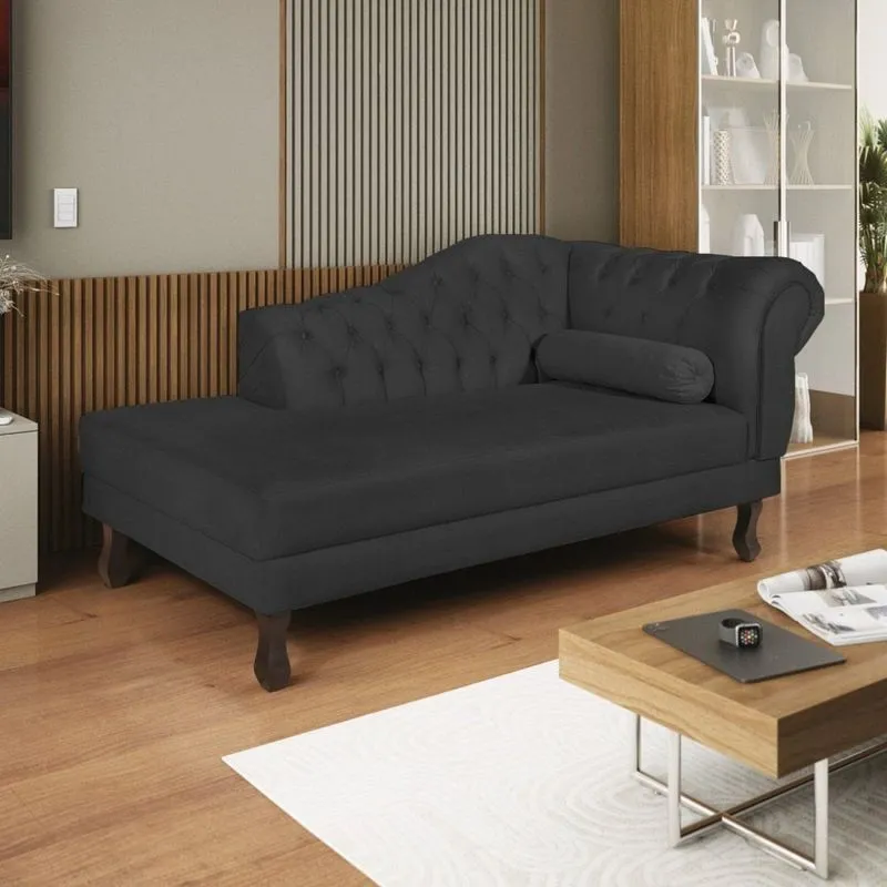 Diva Recamier Dora 130cm Lado Esquerdo Corano Preto