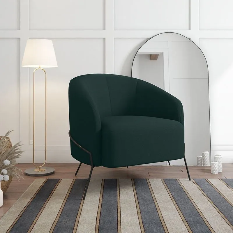 Poltrona Decorativa Em Veludo Céu Yescasa Verde Militar
