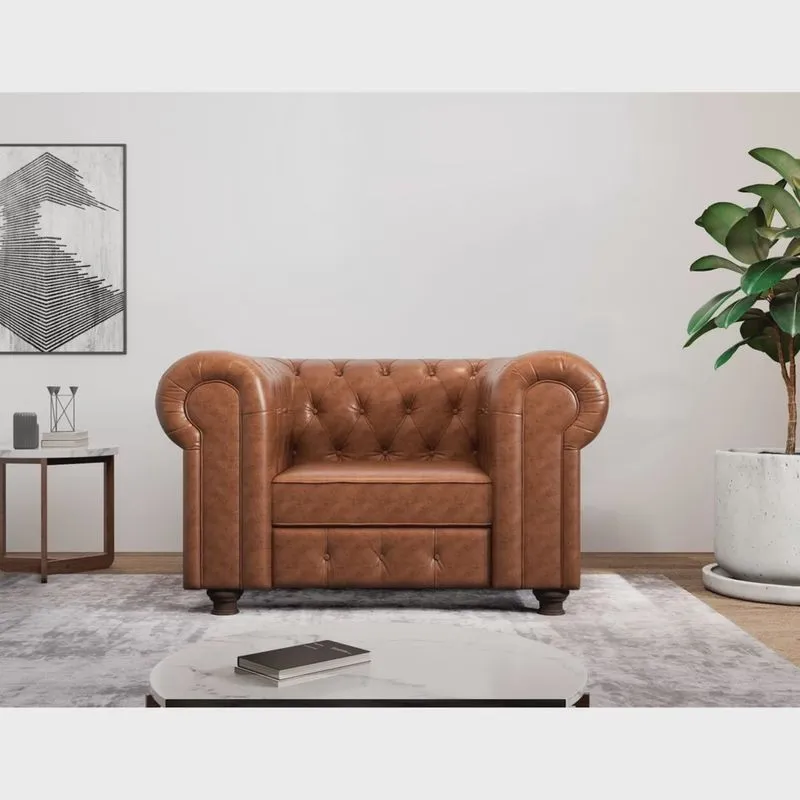 Poltrona Chesterfield Jared Couro Sintético Yescasa