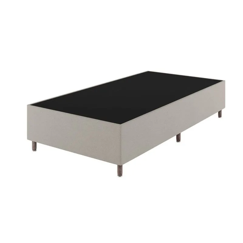 Base Box Solteiro 188cm X 88cmx 37cm Treviso Liso Boucle Nude