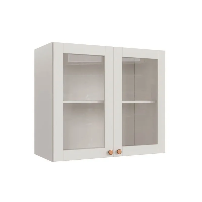 Armário Aéreo Planejado 2 Portas 80cm com Porta de Vidro Arizona CabeCasa MadeiraOriginals Branco
