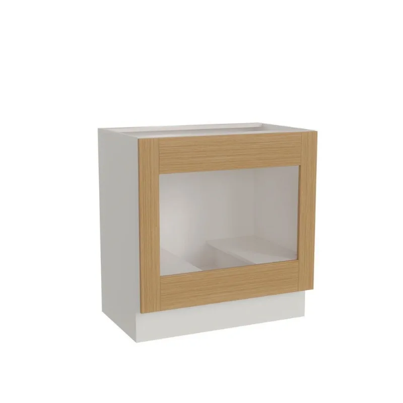 Balcão para Forno de Embutir Planejado 80cm sem Tampo Arizona CabeCasa MadeiraOriginals Marrom/Bran Branco e Figueira